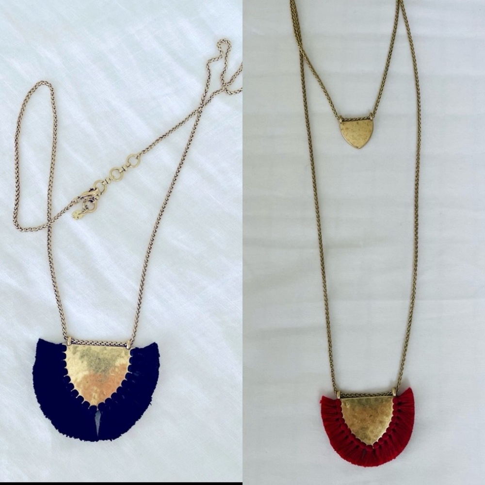 Bundle OF 2 Brushed metal pendant LUCKY 🍀 BRAND necklaces. Perfect condition.